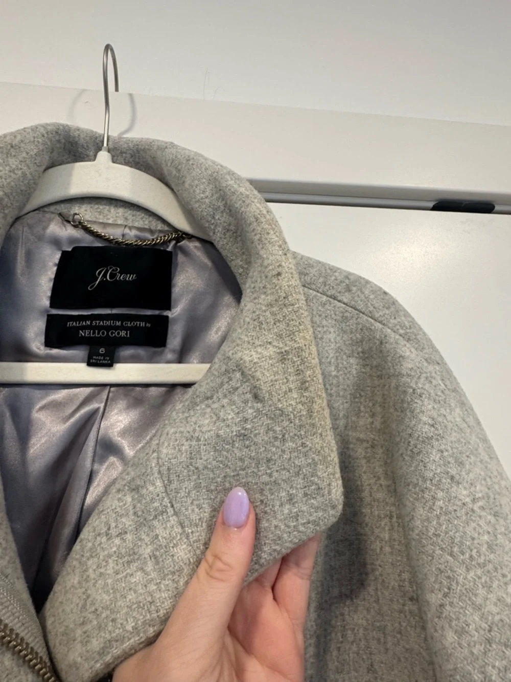 J. Crew Cocoon Coat in Italian Stadium-Cloth Wool - Heather Dusk - Size 6 - Picture 6 of 12